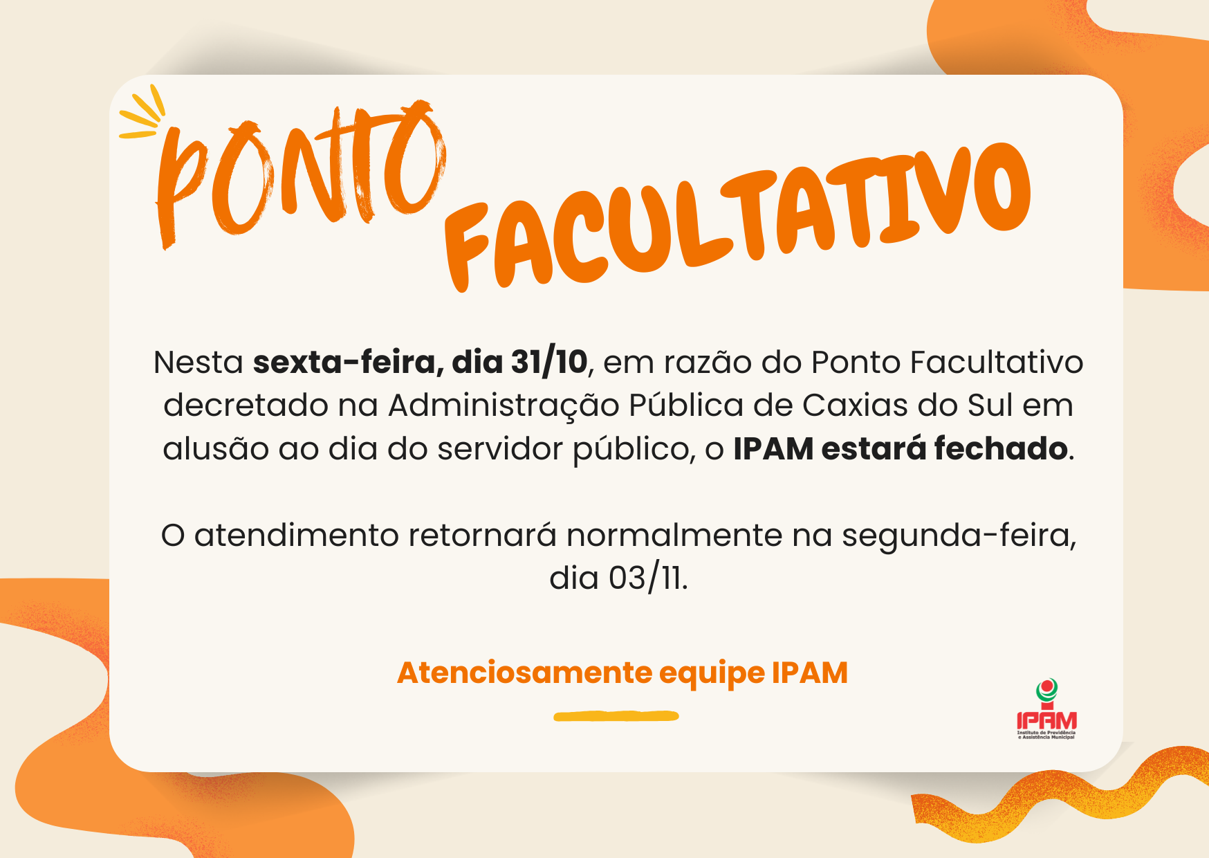 Ponto Facultativo - 31/10/2025